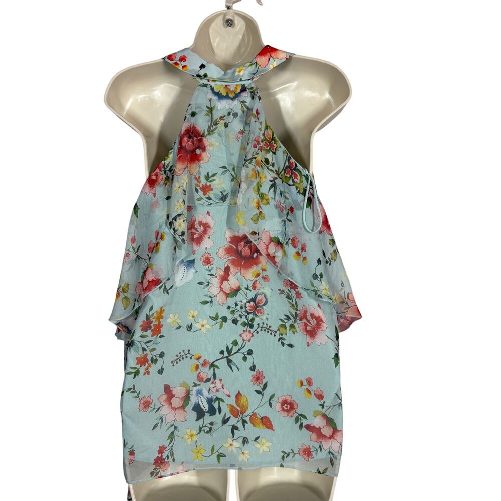 Alice + Olivia Silk Blayne Peasant Top Floral Off Shoulder Casual Flowy - M - Picture 5 of 8